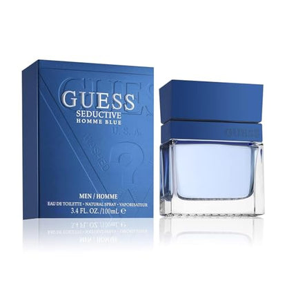 GUESS Fragancia Seductive Homme Blue Eau De Toilette Spray para Hombres, 3.4 fl oz - imagen 3