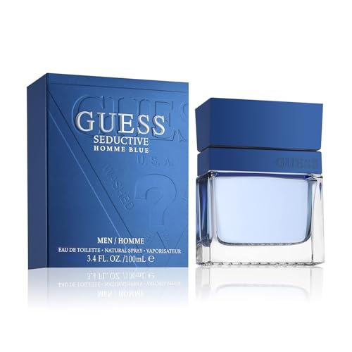 GUESS Fragancia Seductive Homme Blue Eau De Toilette Spray para Hombres, 3.4 fl oz - imagen 2