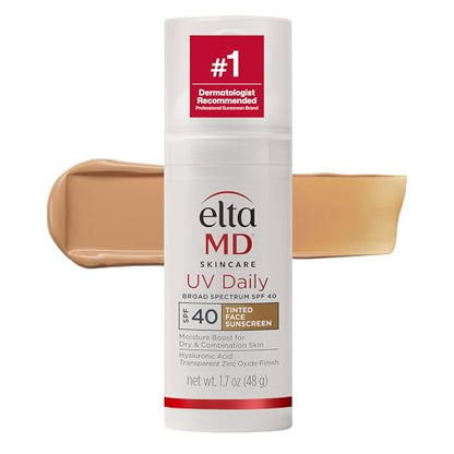 EltaMD UV Daily Tinted SPF 40 Protector Solar Facial Hidratante con Óxido de Zinc, Hidratante Facial Tinte Diario, Protector Solar para Piel Seca, - imagen 3