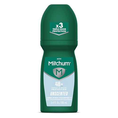 Desodorante Antitranspirante para Hombres Mitchum, Aplicador Roll-On, Sin Fragancia, Protección contra Sudor y Olores 48HR, Fórmula de Secado Rápido, - imagen 1