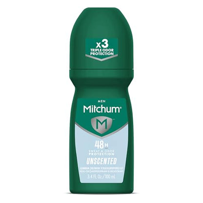 Desodorante Antitranspirante para Hombres Mitchum, Aplicador Roll-On, Sin Fragancia, Protección contra Sudor y Olores 48HR, Fórmula de Secado Rápido, - imagen 4