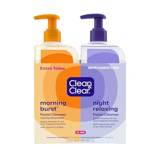 Clean & Clear 2-Pack de Limpiadores Faciales Sin Aceite con Aroma a Cítricos, Morning Burst y Night Relaxing, 16 oz - imagen 1