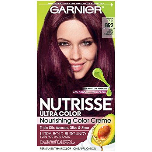 Crema de Coloración Permanente Garnier Nutrisse Ultra Color, BR2 Burdeos Intenso Oscuro (1 Kit) Tinte para Cabello Rojo, 1 Unidad - imagen 1