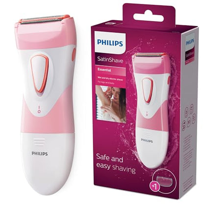 Afeitadora eléctrica Philips SatinShave Essential para mujeres, húmeda y seca, para piernas y cuerpo, inalámbrica, con lámina hipoalergénica, - imagen 1