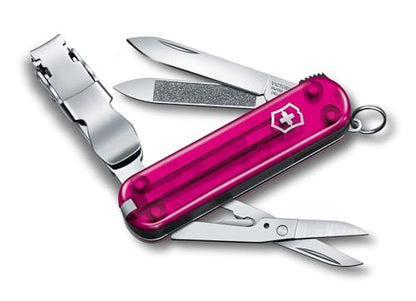 Victorinox Nail Clip 580, Multi-Herramienta Suiza de 8 Funciones con Lima de Uñas, Limpiador de Uñas y Cuchilla Pequeña - Rosa Transparente - imagen 4