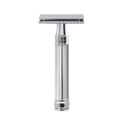 Edwin Jagger DES89KN Short Handled Classic Double Edge Manual Eco-Friendly and Reusable Safety Razor for Men and Women for Shaving Cream or Soap Fits  - imagen 1