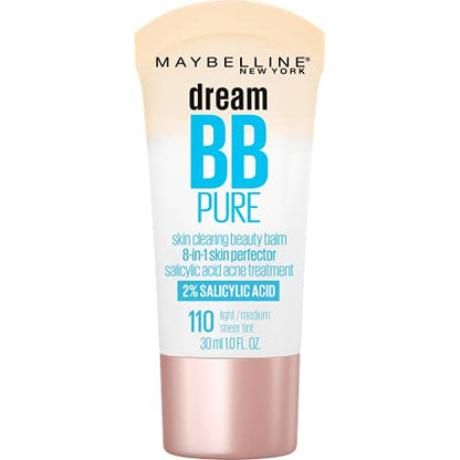 Maybelline Dream Pure Crema BB para Piel con Imperfecciones, 8 en 1, Con 2% de Ácido Salicílico, Cobertura Ligera/Media, Sin Aceite, 1 Unidad - imagen 4
