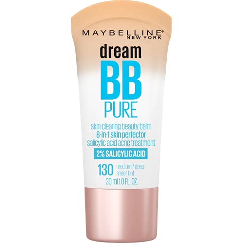 Maybelline Dream Pure BB Cream para Piel con Imperfecciones, 8 en 1, con 2% de Ácido Salicílico, Cobertura Ligera, Libre de Aceite, Tono - imagen 1