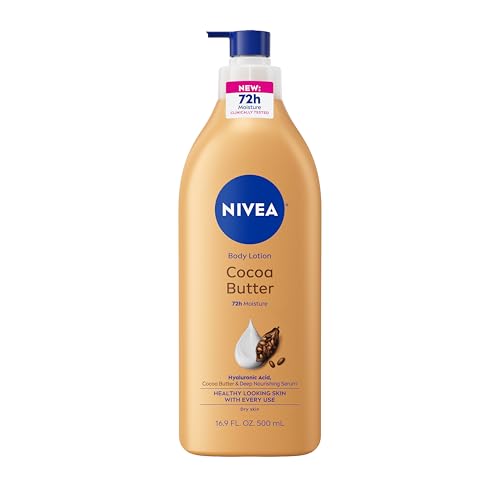 Loción Corporal NIVEA de Manteca de Cacao para Piel Seca con Ácido Hialurónico y Suero Nutritivo, Hidratante de 72 Horas, 16.9 Fl Oz - imagen 3