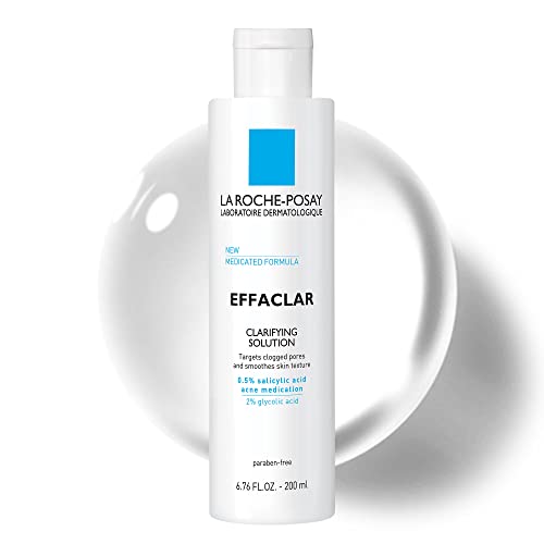 Tónico Aclarador La Roche-Posay Effaclar con Ácido Salicílico y Ácido Glicólico, Refinador de Poros para Piel Grasa, Exfoliante Suave para - imagen 2