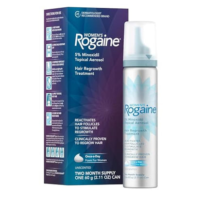 Rogaine Espuma 5% Minoxidil, Tratamiento Tópico para la Pérdida de Cabello en Mujeres, Regenera Cabello Más Denso, Sin Fragancia, Suministro para 2 - imagen 3