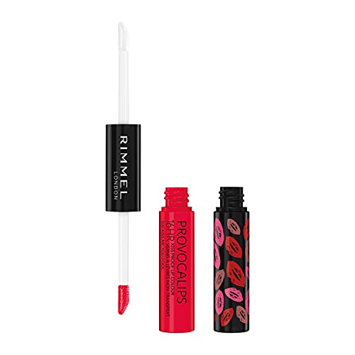 Rimmel London Provocalips 16hr Labial a Prueba de Besos - Pintalabios Líquido de Dos Pasos para Color y Brillo - 500 Kiss Me You Fool, 4 ml - imagen 1