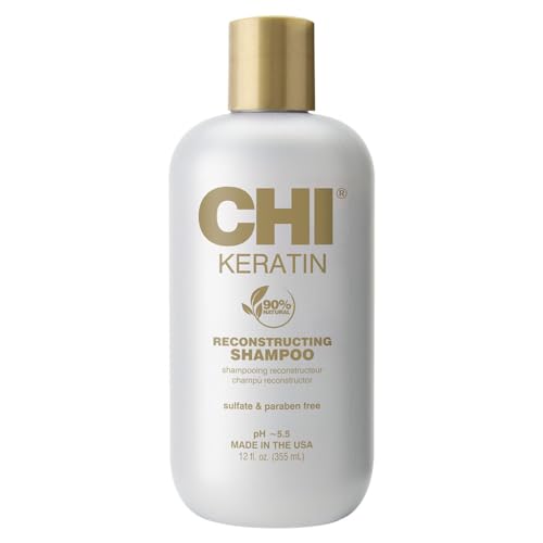 Champú Reconstructor CHI Keratin, Aporta Brillo y Previene Quiebre Futuro, Libre de Sulfatos, Parabenos y Crueldad, 12 Oz - imagen 2