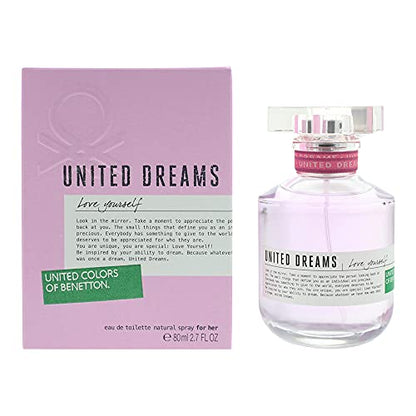 Benetton United Dreams Love Yourself Eau de Toilette Spray para Mujeres, 2.7 Onzas - imagen 1