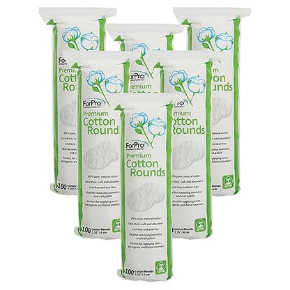 ForPro Colección Profesional Discos de Algodón Premium, 100% Algodón, Sin Desgarros, Sin Pelusa, para Uso Cosmético, de Uñas y Personal, 2.25”, 600 - imagen 4
