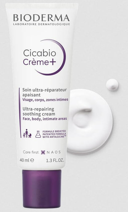 Crema Bioderma Cicabio para Rostro y Cuerpo, Crema Calmante y Renovadora, Hidrata, Restaura y Alivia Irritaciones de Piel Seca, 1.35 Fl Oz (Paquete - imagen 2