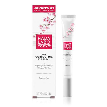 Crema para los Ojos Hada Labo Tokyo Anti-Envejecimiento, Ácido Hialurónico, Colágeno y Cafeína, Reduce Arrugas y Ojeras, 0.5 oz - imagen 3