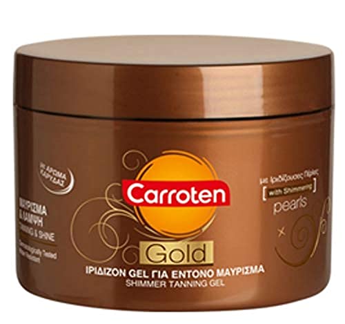 Gel Bronceador Carroten Gold Shimmer | Acelerador de Bronceado | No Graso, Resistente al Agua con Aceite de Zanahoria y Coco | Vitaminas A y E | 5 Fl - imagen 1