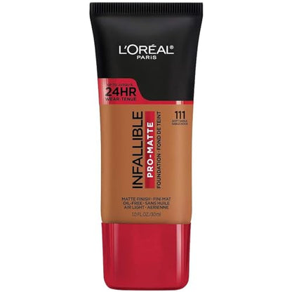Base líquida de larga duración L'Oreal Paris Infallible Pro-Matte, tono Soft Sable, 1 fl oz - imagen 4