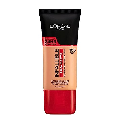 Base líquida de larga duración L'Oreal Paris Infallible Pro-Matte Makeup, Natural Buff, 1 fl oz. - imagen 4