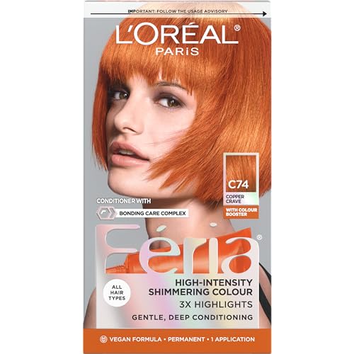 L'Oreal Paris Feria Coloración Permanente Brillante Multidimensional, C74 Copper Crave (Cobre Intenso), Kit de Tinte para Cabello, Pack de 1 - imagen 4