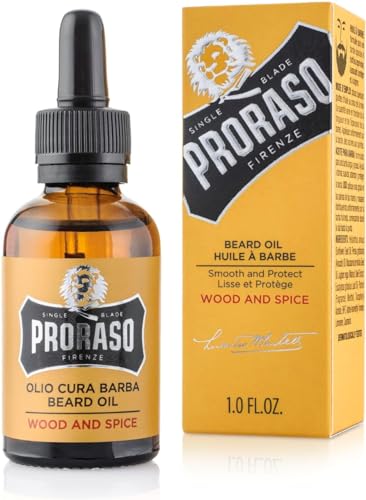 Aceite para barba Proraso Wood and Spice - Hidratante de aguacate, girasol, madera de cedro y vainilla - Acondicionador para barba y brillo - 1oz - imagen 4