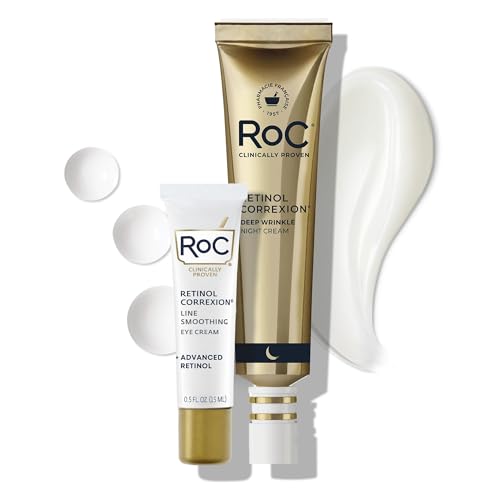 Set de Valor RoC Retinol Correxion Dúo, Crema Facial Nocturna Antienvejecimiento para Arrugas Profundas + Crema para Ojos para Ojeras y Hinchazón - imagen 1