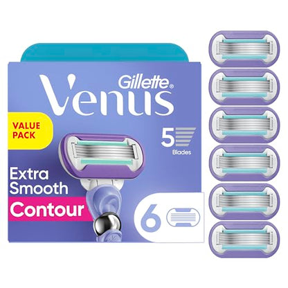Gillette Venus Deluxe Smooth Swirl Recambios de Cuchillas para Mujer, 6 Piezas, Cinta Hidratante para Proteger contra Irritaciones - imagen 1