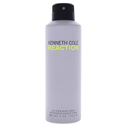 Kenneth Cole Reaction Spray Corporal para Hombre, Notas de Lima Jugosa, Manzana Verde Crujiente, Pachulí, Fragancia Cítrica Madera Verde, 6 Oz - imagen 2