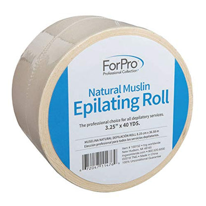 ForPro Professional Collection Rollo de Muselina Natural para Depilación, Resistente a Desgarros, 3.25” W x 40 Yds - imagen 1