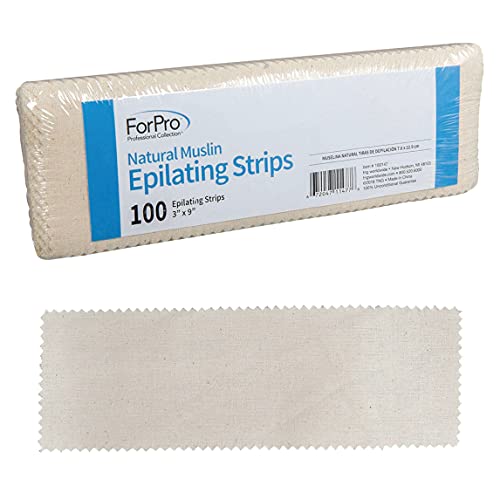 Tiras de Muselina Natural ForPro, Resistentes al Desgarro, Tiras Pre-Cortadas para Depilación, 3” W x 9” L, Paquete de 100 - imagen 3
