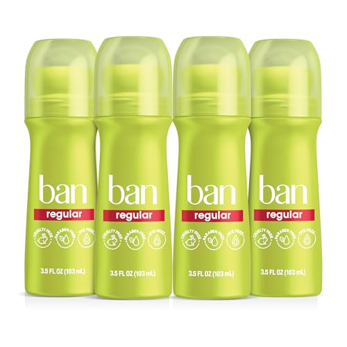 Ban Invisible Roll-on Antiperspirant Deodorant for Women and Men, 24-hour Underarm Odor & Sweat Protection, Regular Scent, 3.5 Oz, Pack of 4 - imagen 2