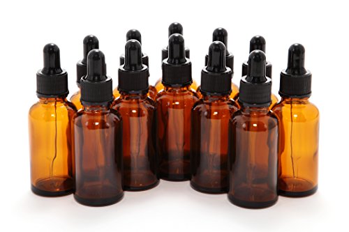 Botellas de vidrio ámbar Vivaplex de 1 oz con goteros de vidrio, paquete de 12 unidades - imagen 3