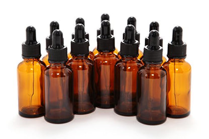 Botellas de vidrio ámbar Vivaplex de 1 oz con goteros de vidrio, paquete de 12 unidades - imagen 3