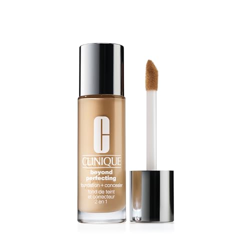 Base Líquida y Corrector Clinique Beyond Perfecting Ligera para Piel Seca a Mixta y Grasa | Cobertura Completa y Acabado Mate Natural, Sand, 1 Fl Oz - imagen 4