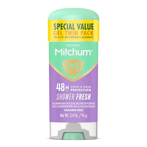 Desodorante Antitranspirante en Gel para Mujeres Mitchum, Aroma Fresco de Ducha, Protección contra Sudor y Olores 48HR, Paquete de 2 de 3.4 oz - imagen 3