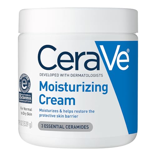 Crema Hidratante CeraVe, Hidratante para Cuerpo y Rostro para Piel Seca, Crema Corporal con Ácido Hialurónico y Ceramidas, 19 Onzas, Sin Aceite, Sin - imagen 3