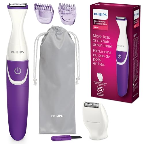 Recortadora Cordless Philips Beauty Bikini Genie para Depilación de Línea del Bikini, con Cabezal de Afeitar y Peine, BRT383/50 - imagen 1