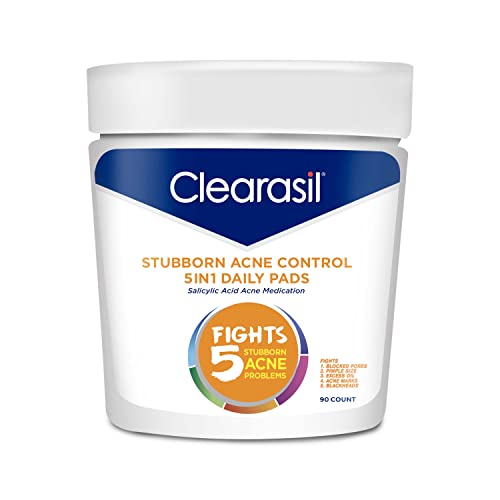 Clearasil Control de Acné Persistente 5 en 1 Toallitas Faciales Limpiadoras Diarias con Ácido Salicílico, 90 Piezas - imagen 1