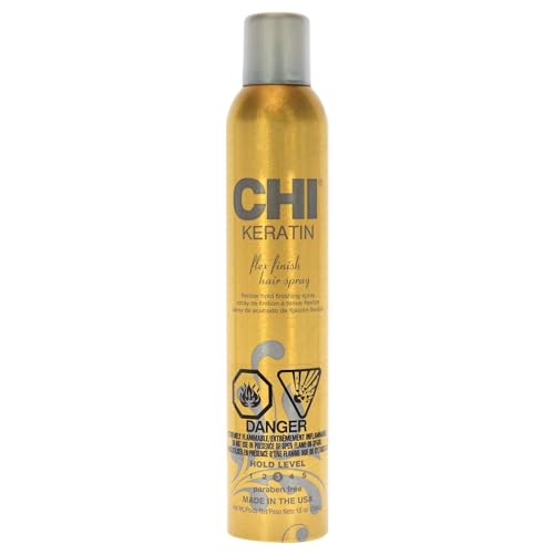 CHI Keratin Flex Finish Spray para el Cabello, Ligero, Fijación Duradera, Controla Frizz y Cabello Suelto, Spray Profesional Sin Fragancia, 10 Oz - imagen 1