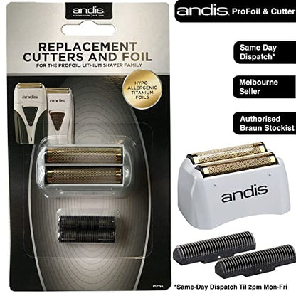 Andis 17155, Repuesto de Foil y Cuchilla para Afeitadora Profesional - Compatible con Modelos Andis, Cuchillas de Titanio Dorado Suave - Corte - imagen 4