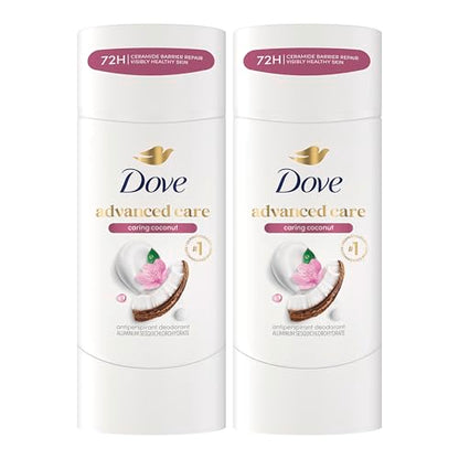 Dove Advanced Care Antitranspirante Coco Cuidadoso, 2 Piezas, Desodorante en Barra para Mujeres, Protección de 48 Horas, 2.6 oz - imagen 2