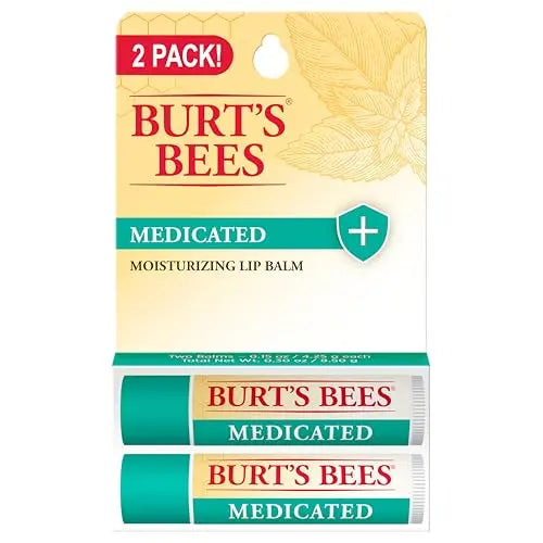 Bálsamo Labial Medicado Burt's Bees con Aceite de Eucalipto y Mentol, Sin Tinte, Cuidado Labial de Origen Natural, 2 Tubos, 0.15 oz. - imagen 1