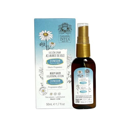Camomila Intea Junior Aclarador de Vello Corporal para Niños - Spray en Botella con Extracto Natural de Manzanilla - Libre de Parabenos y Amoníaco - - imagen 1
