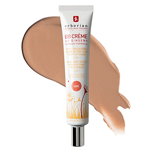 Crema BB Erborian con Ginseng, Tan (Dore) - Cobertura ligera y construible con SPF y acabado mate ultra suave - Minimiza poros e imperfecciones - - imagen 3