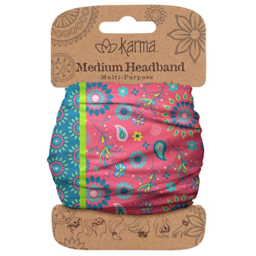 Diadema Floral Karma para Mujeres - Tamaño Mediano - Diadema de Tela y Bufanda de Cabello Elástica - Multicolor - imagen 1