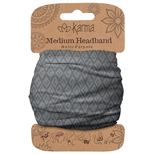 Diadema de Diamante Gris Karma para Mujer - Tamaño Mediano - Diadema de Tela y Bufanda para el Cabello Elástica - Gris Oscuro - imagen 3