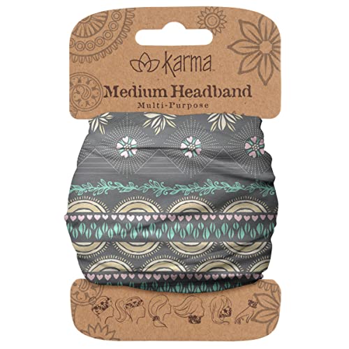 Diadema de Corazón Gris Karma para Mujeres - Mediana - Diadema de Tela y Bufanda para el Cabello Elástica - Gris - imagen 2