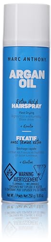 Laca para el cabello Marc Anthony con aceite de argán y queratina, fijación extra - Spray voluminizador que combate el frizz y la humedad - Libre de - imagen 4