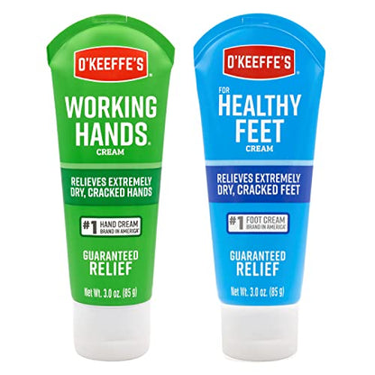 Crema de Manos O'Keeffe's Working Hands (3 oz) y Crema para Pies Healthy Feet (3 oz) - Cuidado Reparador para Manos y Pies Secos y Agrietados, Tamaño - imagen 4
